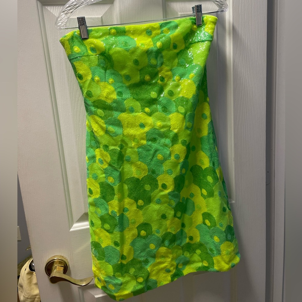 Susan Monaco NWT Lime Sequin Tube Dress